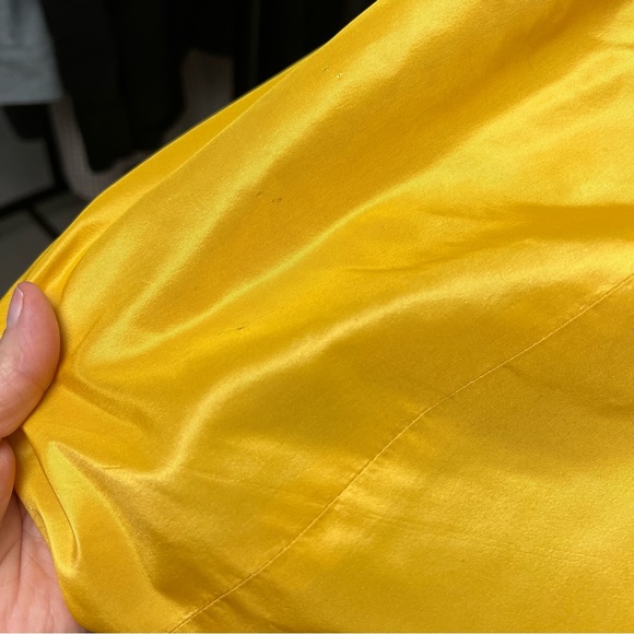 Diane Von Furstenberg Taffeta Silk Yellow Wrap Dress Small - Picture 5 of 14